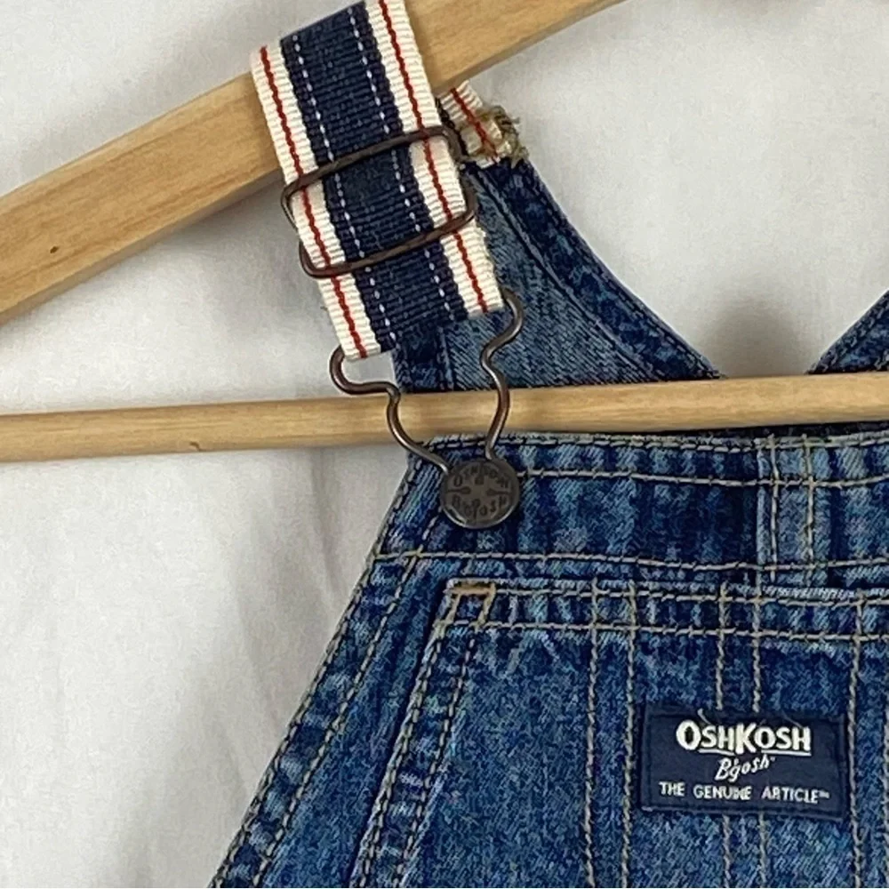 OshKosh B'gosh Blue Denim Overalls Shorts Adjustable Shoulder Straps 9 Months